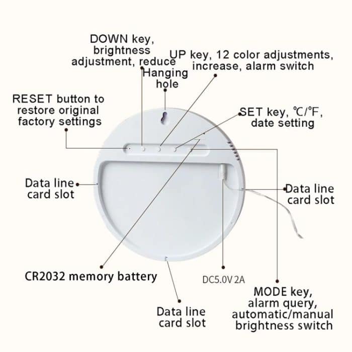 Wifi App Control LED Digital Wall Clock With RGB Light Multi-Functional Alarm Clock – Bild 13