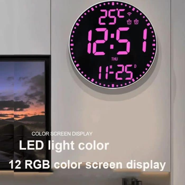 Wifi App Control LED Digital Wall Clock With RGB Light Multi-Functional Alarm Clock – Bild 7