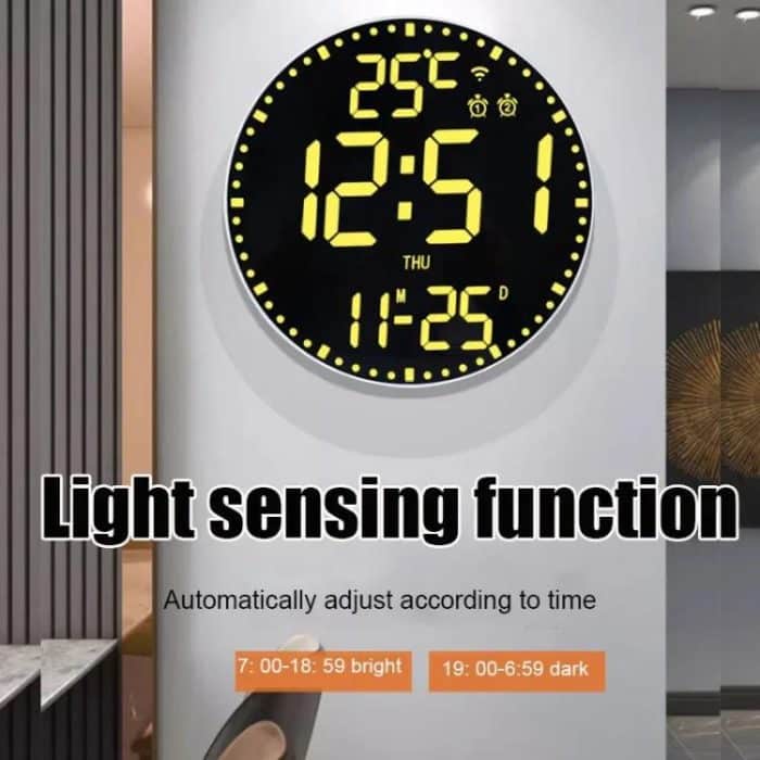 Wifi App Control LED Digital Wall Clock With RGB Light Multi-Functional Alarm Clock – Bild 8