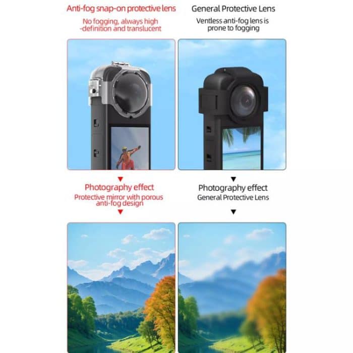 Für Insta360 X4 HEPAIL AC37 Objektiv Anti-Fog Snap-on Schutzspiegel Vorder- und Rückseite Objektivschutz – Bild 10