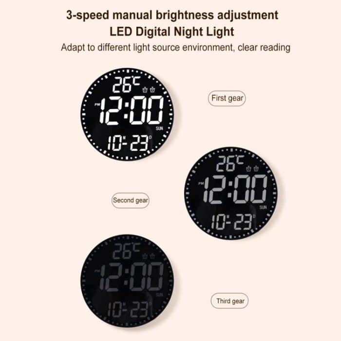 11.6-Inch RGB Wall Clock With Remote Control Multi-Functional Alarm Clock, White+Black, White+Cloth, Black+Black, Black+Cloth, Bamboo+Bamboo, Bamboo+Black, Bamboo+Cloth – Bild 11