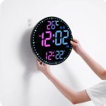 11.6-Inch RGB Wall Clock With Remote Control Multi-Functional Alarm Clock, White+Black, White+Cloth, Black+Black, Black+Cloth, Bamboo+Bamboo, Bamboo+Black, Bamboo+Cloth – Bild 12