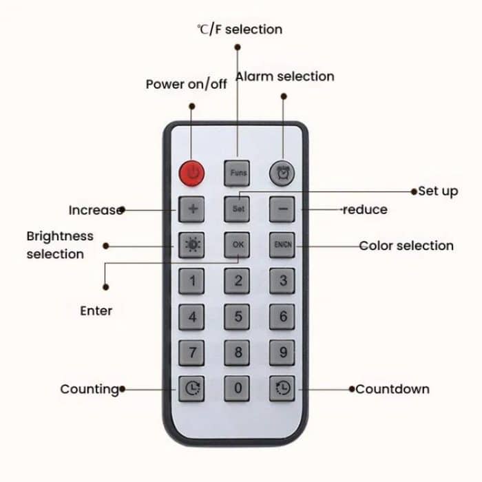 11.6-Inch RGB Wall Clock With Remote Control Multi-Functional Alarm Clock, White+Black, White+Cloth, Black+Black, Black+Cloth, Bamboo+Bamboo, Bamboo+Black, Bamboo+Cloth – Bild 14