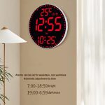 11.6-Inch RGB Wall Clock With Remote Control Multi-Functional Alarm Clock, White+Black, White+Cloth, Black+Black, Black+Cloth, Bamboo+Bamboo, Bamboo+Black, Bamboo+Cloth – Bild 7
