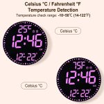 11.6-Inch RGB Wall Clock With Remote Control Multi-Functional Alarm Clock, White+Black, White+Cloth, Black+Black, Black+Cloth, Bamboo+Bamboo, Bamboo+Black, Bamboo+Cloth – Bild 9