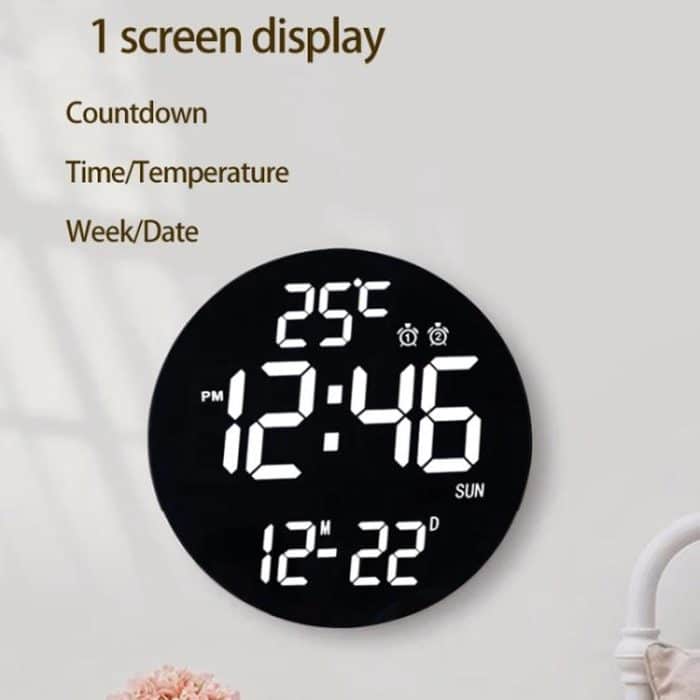 11.6-Inch White Light Wall Clock With Remote Control Multi-Functional Alarm Clock, Black+Black, Black+Cloth, White+Black, White+Cloth, Bamboo+Black, Bamboo+Bamboo, Bamboo+Cloth – Bild 4