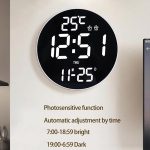 11.6-Inch White Light Wall Clock With Remote Control Multi-Functional Alarm Clock, Black+Black, Black+Cloth, White+Black, White+Cloth, Bamboo+Black, Bamboo+Bamboo, Bamboo+Cloth – Bild 5