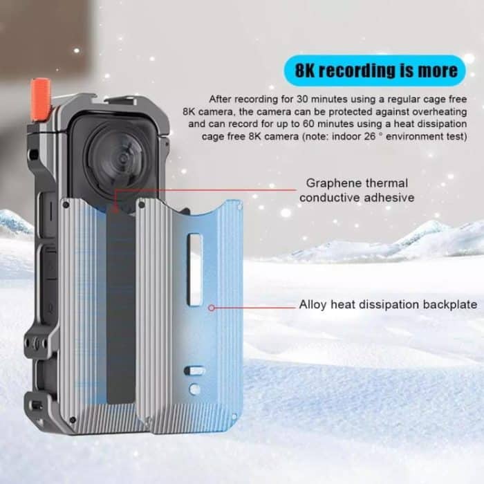 Für Insta360 X4 HEPAIL Metall Wärmeableitung Magnetische Kaninchen Käfig – Bild 5