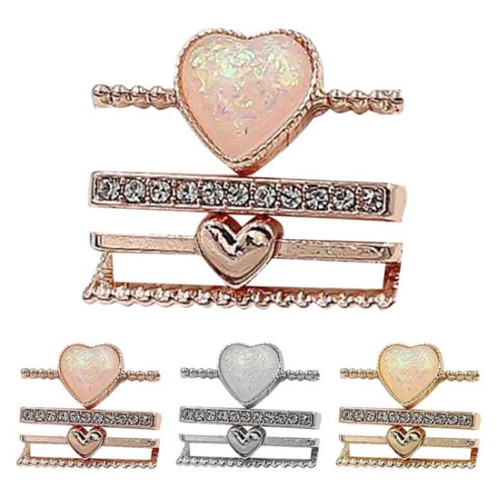 21mm Width Smart Watch Universal Silicone Band Heart Decorative Ring Metal Accessories, 4pcs / Set – Bild 3