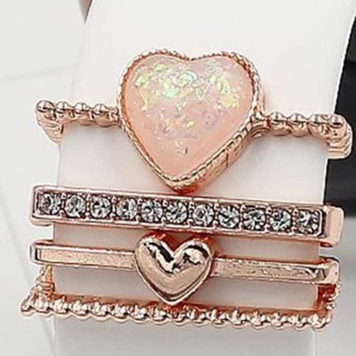 21mm Width Smart Watch Universal Silicone Band Heart Decorative Ring Metal Accessories, 4pcs / Set – Bild 4