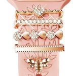 5pcs / Set 20mm Width Smart Watch Silicone Band Decorative Ring Metal Accessories, Gold 1, Silver 2, Rose Gold 3, Rose Gold 4, Silver 5, Rose Gold 6, Gold 7, Rose Gold 8, Gold 9