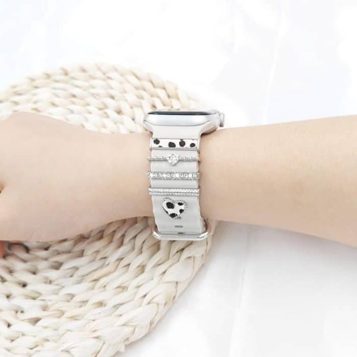 5pcs / Set 20mm Width Smart Watch Silicone Band Decorative Ring Metal Accessories, Gold 1, Silver 2, Rose Gold 3, Rose Gold 4, Silver 5, Rose Gold 6, Gold 7, Rose Gold 8, Gold 9 – Bild 6