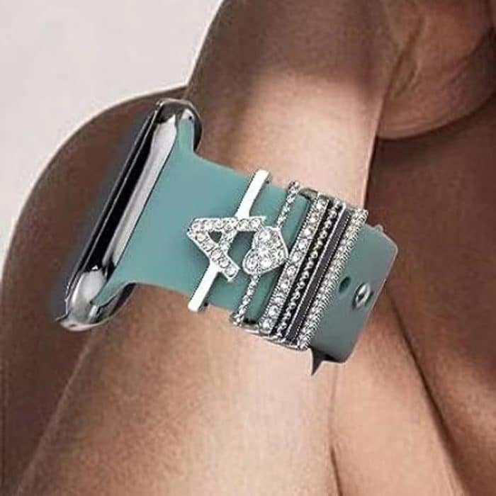 6pcs / Set Smart Watch Silicone Band Decorative Ring Metal Accessories, A, B, C, D, E, F, G, H, I, J, K, L, M, N, O, P, Q, R, S, T, U, V, W, X, Y, Z – Bild 5