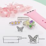 4pcs / Set 22mm Width Smart Watch Butterfly Flower Band Decorative Ring Metal Accessories, 1, 2, 3, 4 – Bild 3