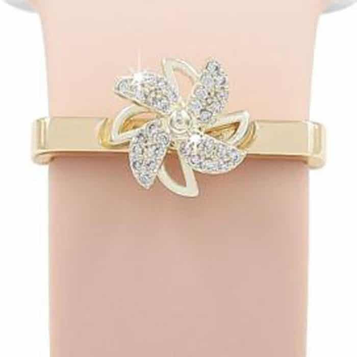 TBD0605869901.jpg 21mm Width Rotatable Smartwatch Strap Decorative Ring Metal Accessories, Gold Windmill, Purple Flower Ring – Bild 1