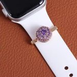 21mm Width Rotatable Smartwatch Strap Decorative Ring Metal Accessories, Gold Windmill, Purple Flower Ring – Bild 4