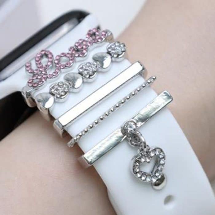 TBD0605870801A.jpg 5pcs / Set 21mm Width Smart Watch Band LOVE Letter Decorative Ring Metal Accessories – Bild 1