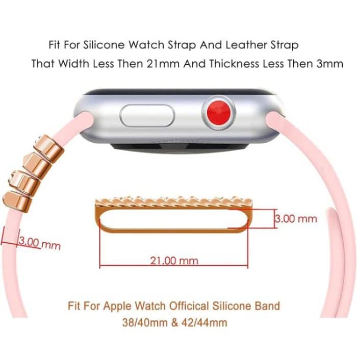 5pcs / Set 21mm Width Smart Watch Band LOVE Letter Decorative Ring Metal Accessories – Bild 3