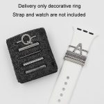 5pcs / Set 21mm Width Smart Watch Band Letter Decorative Ring Metal Accessories, A, B, C, D, E, F, G, H, I, J, K, L, M, N, O, P, Q, R, S, T, U, V, W, X, Y, Z – Bild 2
