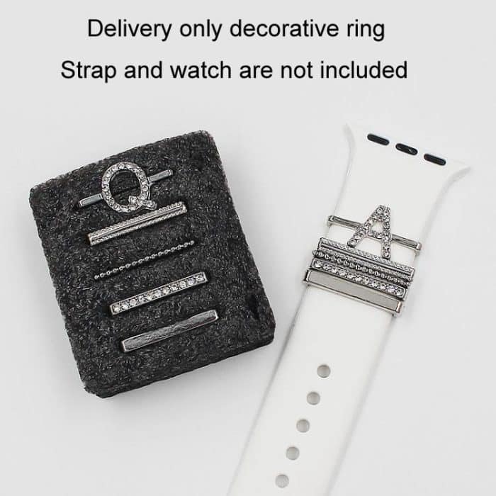 5pcs / Set 21mm Width Smart Watch Band Letter Decorative Ring Metal Accessories, A, B, C, D, E, F, G, H, I, J, K, L, M, N, O, P, Q, R, S, T, U, V, W, X, Y, Z – Bild 2