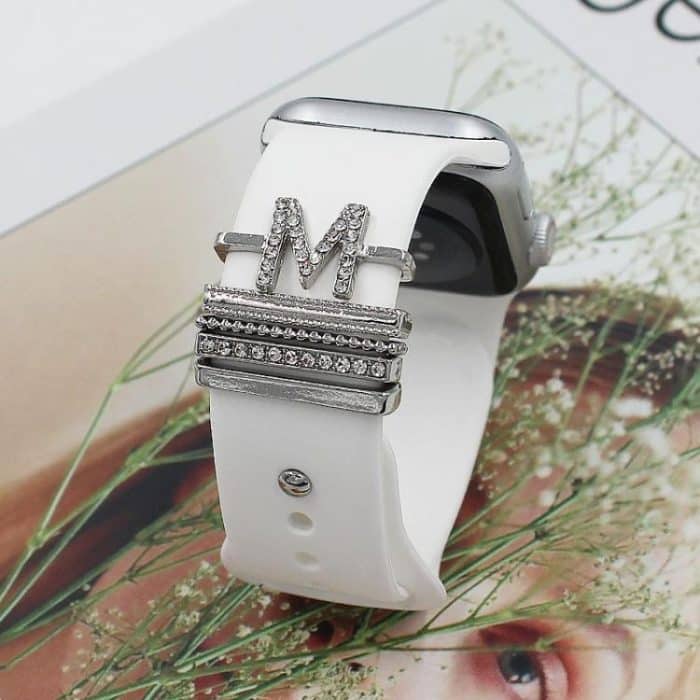 5pcs / Set 21mm Width Smart Watch Band Letter Decorative Ring Metal Accessories, A, B, C, D, E, F, G, H, I, J, K, L, M, N, O, P, Q, R, S, T, U, V, W, X, Y, Z – Bild 3