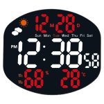 Digital Wall Clock Weather Station Forecast TEMP Humidity 2 Alarm Table Clock With Remote Control