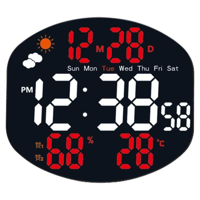 Digital Wall Clock Weather Station Forecast TEMP Humidity 2 Alarm Table Clock With Remote Control – Bild 1