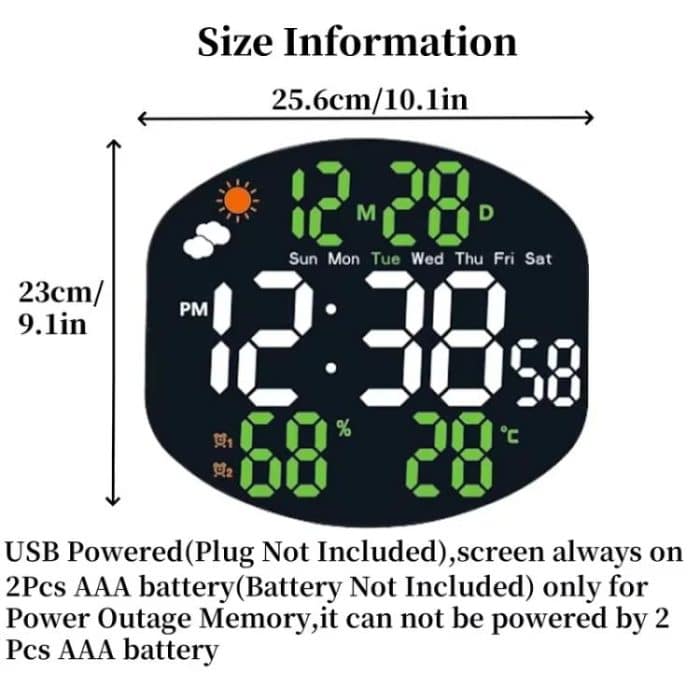Digital Wall Clock Weather Station Forecast TEMP Humidity 2 Alarm Table Clock With Remote Control – Bild 8