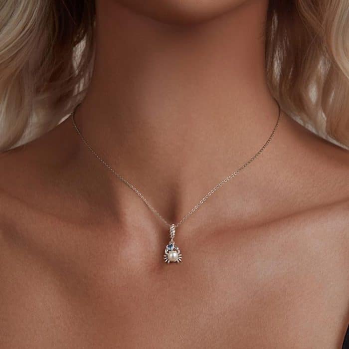 S925 Sterling Silver Cute Crab Jewelry Pendant Animal Beads – Bild 6