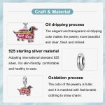S925 Sterling Silver Funny Dachshund Jewelry Pendant Animal Beads – Bild 4