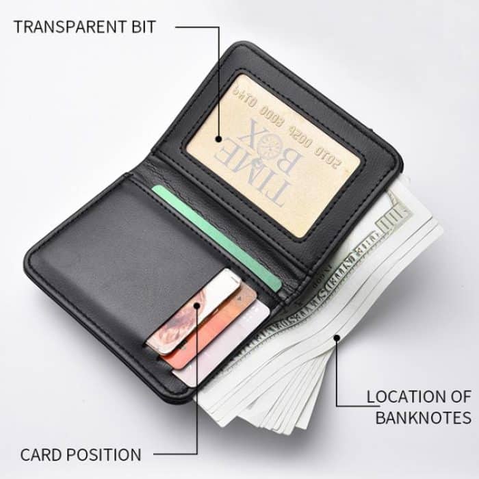 Herren Leder Geldbörse Multi-Position Kartenhalter Vertikale ID-Kartentasche Mini Geldbörse – Bild 6