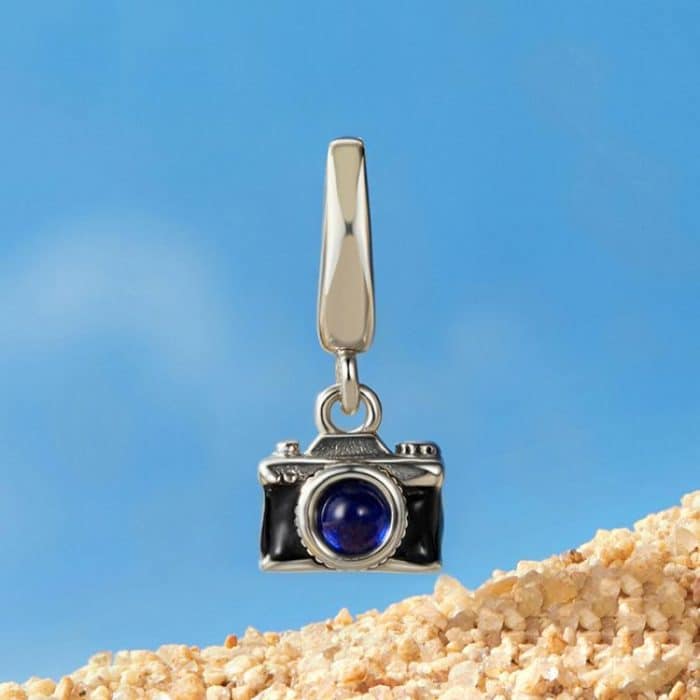 S925 Sterling Silver Camera Pendant Bracelet Openable Beads – Bild 2
