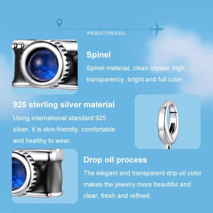 S925 Sterling Silver Camera Pendant Bracelet Openable Beads – Bild 4