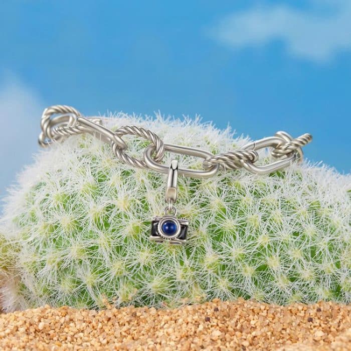S925 Sterling Silver Camera Pendant Bracelet Openable Beads – Bild 5