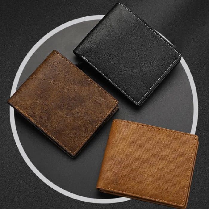 Horizontal Purse Retro Men Short Wallet Student Leather Wallet Money Clip – Bild 2