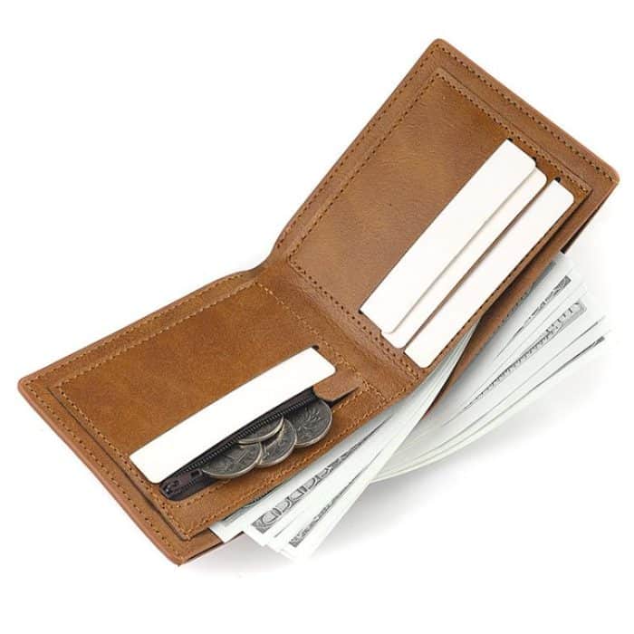 Horizontal Purse Retro Men Short Wallet Student Leather Wallet Money Clip – Bild 6