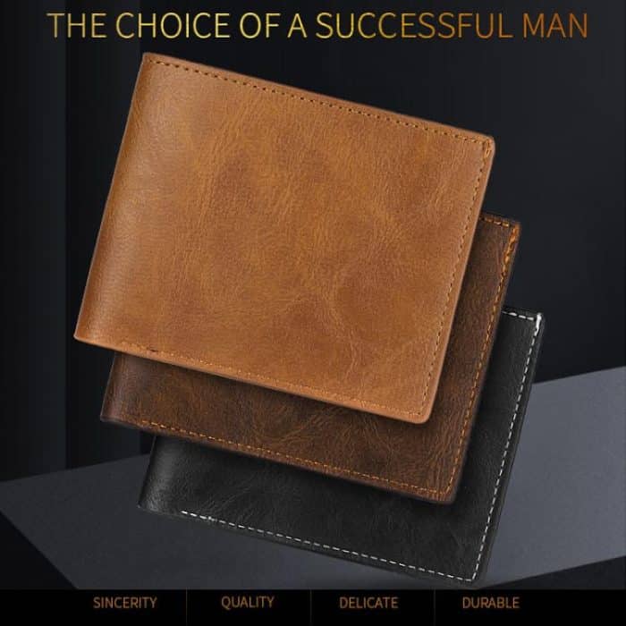 Horizontal Purse Retro Men Short Wallet Student Leather Wallet Money Clip – Bild 9