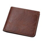 Men Leather Wallet Can Put Driver License Leather Short Money Clip Purse