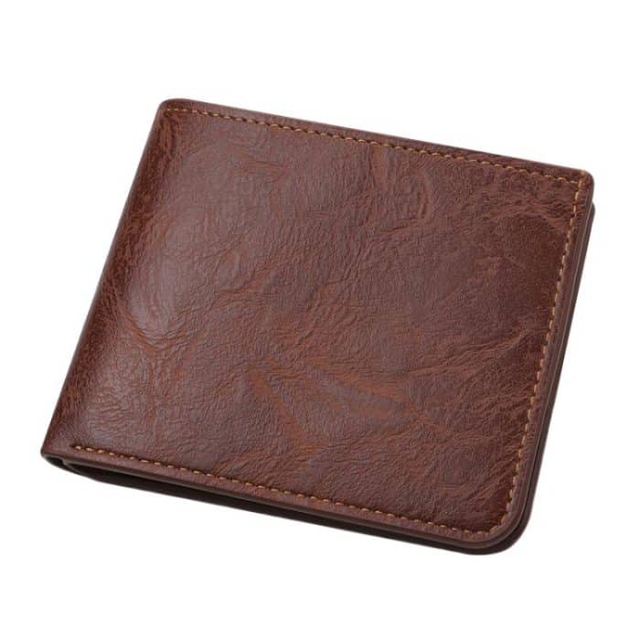 Men Leather Wallet Can Put Driver License Leather Short Money Clip Purse – Bild 1