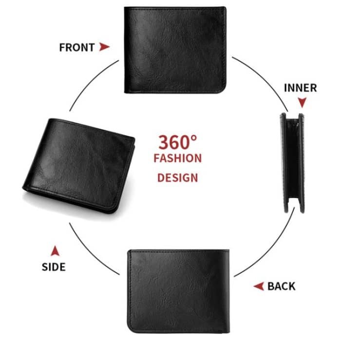 Men Leather Wallet Can Put Driver License Leather Short Money Clip Purse – Bild 4