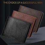 Men Leather Wallet Can Put Driver License Leather Short Money Clip Purse – Bild 8