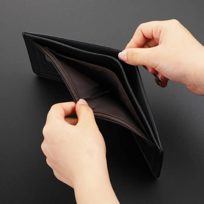 Men Leather Wallet Can Put Driver License Leather Short Money Clip Purse – Bild 9