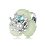 S925 Sterling Silver Flower Pearl Silicone Spacer Beads Jewelry Bead Accessories
