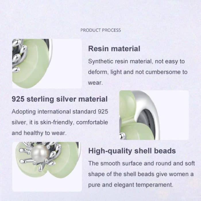 S925 Sterling Silver Flower Pearl Silicone Spacer Beads Jewelry Bead Accessories – Bild 5