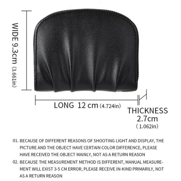 Women Wallet Pleated Sense PU Zipper Short Wallet Simple Solid Color Coin Purse – Bild 4