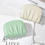 Women Wallet Pleated Sense PU Zipper Short Wallet Simple Solid Color Coin Purse – Bild 7