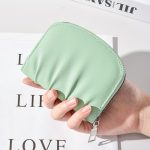 Women Wallet Pleated Sense PU Zipper Short Wallet Simple Solid Color Coin Purse – Bild 9