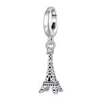 S925 Sterling Silver Eiffel Tower Pendant Jewelry Beads