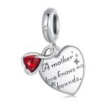 S925 Sterling Silver Love Message Pendant Mother Day Jewelry Beads