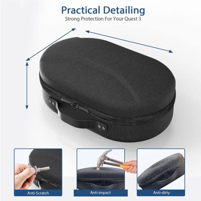 For Meta Quest 3 VR Glasses Storage Case EVA Anti-Pressure Hard Shell Storage Bag – Bild 6